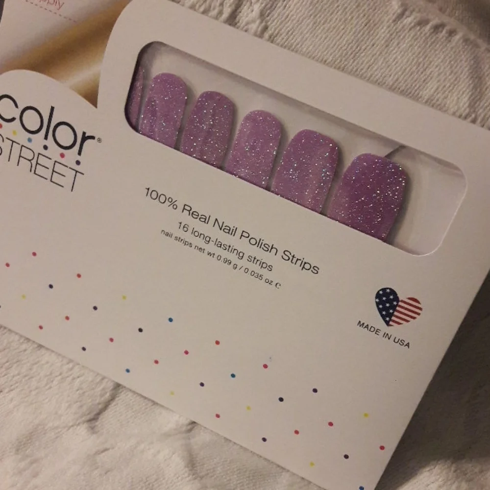 color street nails glamsterdam purple glitter nail wraps lavender - Picture 3 of 5